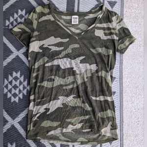 Camo PINK V-neck tee